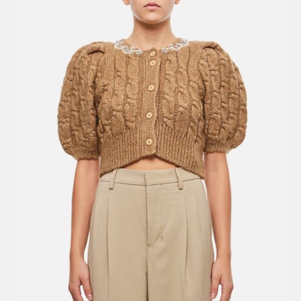 SIMONE ROCHA
CROPPED CABLE PUFF SLEEVE CARDIGAN